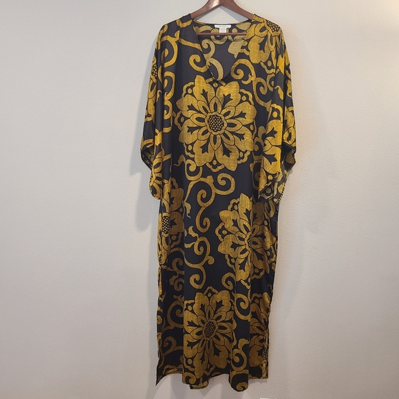 Natori Black & Gold Caftan - Picture 1 of 6